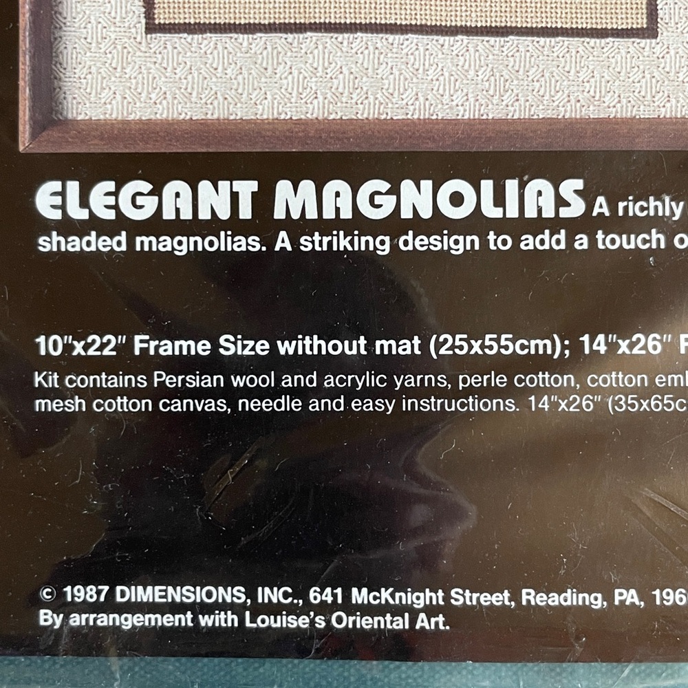 Dimensions Elegant Magnolias Needlepoint Kit 10”x22” Vintage 1987 - Picture 4 of 5
